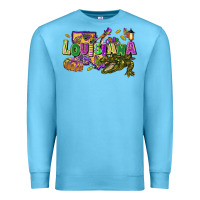 Ocean Blue louisiana mardi gras Premium Sweatshirt - FaDigitalArtStudio