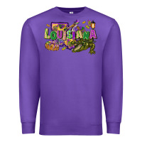 Purple louisiana mardi gras Premium Sweatshirt - FaDigitalArtStudio