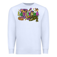 White louisiana mardi gras Premium Sweatshirt - FaDigitalArtStudio