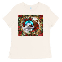 Bone american football helmet and leopard Ladies Tee - NancyCooperArtShop