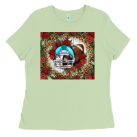 Matcha american football helmet and leopard Ladies Tee - NancyCooperArtShop
