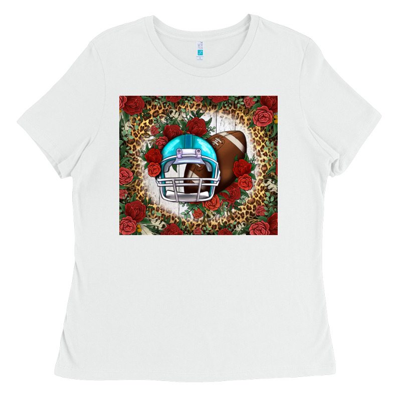 American Football Helmet And Leopard Ladies Tee by NancyCooperArtShop | Teevron