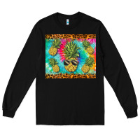 Black summer pineapple Long Sleeve Tee - BarkalooDesign
