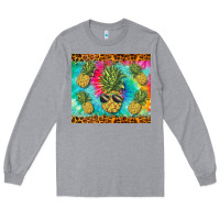 Heather Grey summer pineapple Long Sleeve Tee - BarkalooDesign