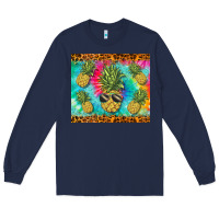 Navy summer pineapple Long Sleeve Tee - BarkalooDesign