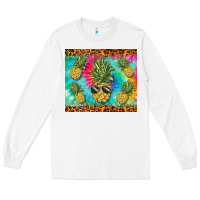 White summer pineapple Long Sleeve Tee - BarkalooDesign