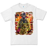 White Firefighter Fire And American Premium Tee - LillyAllenDesigns