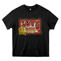 Black ladybug  love bug backround Heavy Core Tee - BarkalooDesign