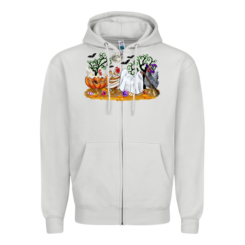 Halloween Chicken Zipper Hoodie by CowGirlArtShop | Teevron