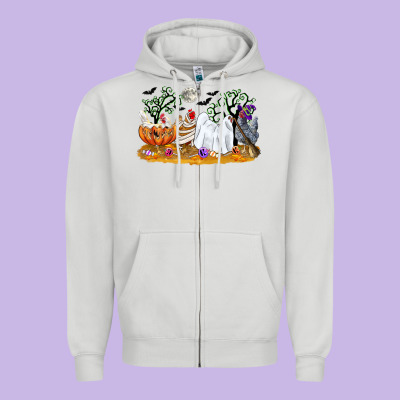Halloween Chicken Zipper Hoodie Designed By Cowgirlartshop