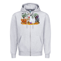 Heather Grey halloween chicken Zipper Hoodie - CowGirlArtShop