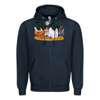 Navy halloween chicken Zipper Hoodie - CowGirlArtShop