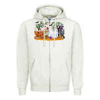Oatmeal Heather halloween chicken Zipper Hoodie - CowGirlArtShop