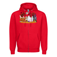 Red halloween chicken Zipper Hoodie - CowGirlArtShop