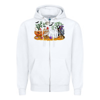 White halloween chicken Zipper Hoodie - CowGirlArtShop