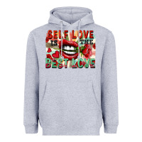 Heather Grey Self love is the best love Heavyweight Hoodie - FaDigitalArtStudio