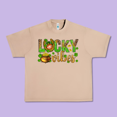 St. Patricks Day Lucky Vibes Urban Heavy Tee Designed By Bundleandbundleshop