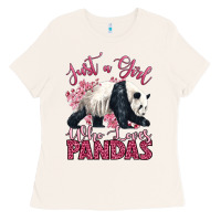 Bone just a girl who loves pandas Ladies Tee - LillyAllenDesigns