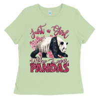 Matcha just a girl who loves pandas Ladies Tee - LillyAllenDesigns