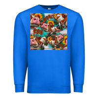 True Royal cow with aztec and sunflowers seamless pattern Premium Sweatshirt - FaDigitalArtStudio
