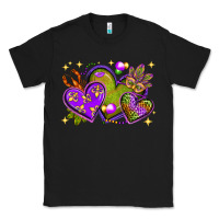 Black Mardi Gras Hearts Classic Tee - BundleAndBundleShop