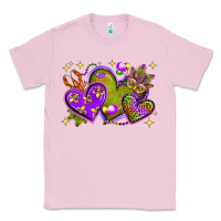 Bubblegum Pink Mardi Gras Hearts Classic Tee - BundleAndBundleShop