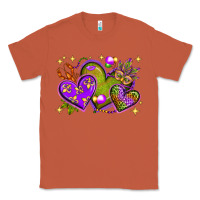 Copper Mardi Gras Hearts Classic Tee - BundleAndBundleShop