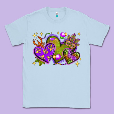 Mardi Gras Hearts Classic Tee Designed By Bundleandbundleshop