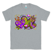 Heather Grey Mardi Gras Hearts Classic Tee - BundleAndBundleShop
