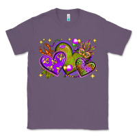 Lavender Mardi Gras Hearts Classic Tee - BundleAndBundleShop
