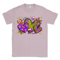 Lilac Mardi Gras Hearts Classic Tee - BundleAndBundleShop