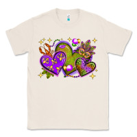 Natural Mardi Gras Hearts Classic Tee - BundleAndBundleShop