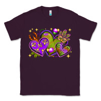 Plum Mardi Gras Hearts Classic Tee - BundleAndBundleShop