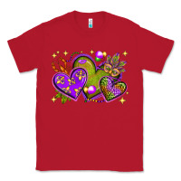 Red Mardi Gras Hearts Classic Tee - BundleAndBundleShop