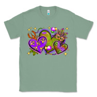 Sage Mardi Gras Hearts Classic Tee - BundleAndBundleShop