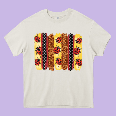 Ladybug  Brushstrokes Heavy Core Tee Designed By Barkaloodesign