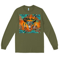 Army Green wild soul boho bull skull Long Sleeve Tee - RanaPortraitStore