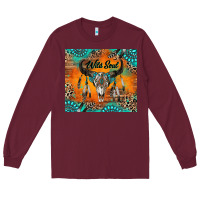 Burgundy wild soul boho bull skull Long Sleeve Tee - RanaPortraitStore