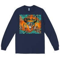 Navy wild soul boho bull skull Long Sleeve Tee - RanaPortraitStore