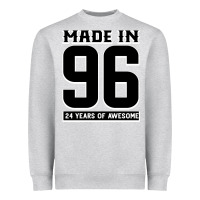 Heather Grey Made In 96 24 Years Of Awesome Heavyweight Sweatshirt - Bettercallsaul