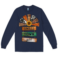 Navy small town girl western windmill wooden boards Long Sleeve Tee - Jasminsmagicworld