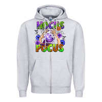 Heather Grey hocus pocus Zipper Hoodie - CowGirlArtShop