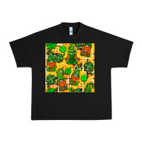 Black St. Patricks gnomies seamless pattern Urban Heavy Tee - BundleAndBundleShop