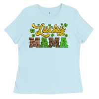 Baby Blue lucky mama st patricks day Ladies Tee - Jasminsmagicworld