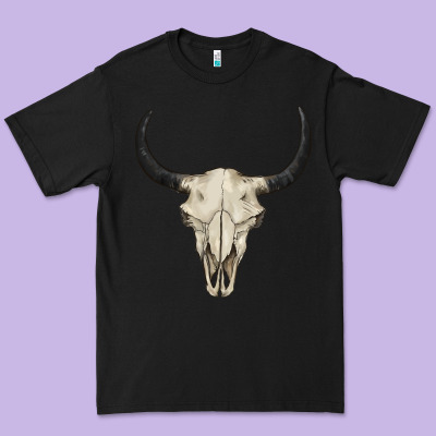 Bull Skull Premium Tee Designed By Barkaloodesign