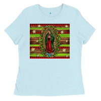 Baby Blue our lady of Guadalupe Christmas Ladies Tee - Jasminsmagicworld