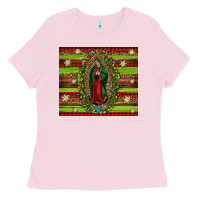 Bubblegum Pink our lady of Guadalupe Christmas Ladies Tee - Jasminsmagicworld