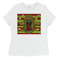 White our lady of Guadalupe Christmas Ladies Tee - Jasminsmagicworld