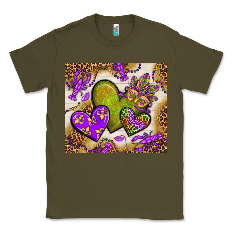 Mardi Gras Hearts Tumbler Bbs Classic Tee by BundleAndBundleShop | Teevron