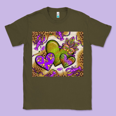 Mardi Gras Hearts Tumbler Bbs Classic Tee Designed By Bundleandbundleshop